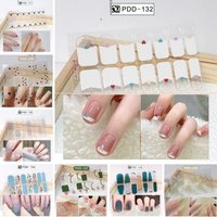 Semi Cured Gel Nail Stickers Full Cover 14Strips Gel Nail Polish Strips Floristic Nail Art Stickers DIY Nail Art Making
