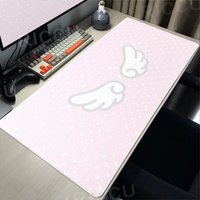 Pink Minimalist Mousepad Korean Ins Style xxl Mouse Pad Love Wings Sky Desk Mat Rubber Non-Slip Aesthetic Decoration Deskpad Rug