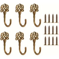 6PCS Vintage Metal Wall Hooks Bohemian Decorative Hook with Screws for Bathroom Bedroom and Entryway Ideal for Hanging Towels
