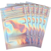 50Pcs Flat Foil Ziplock Pouch Resealable Ziplock Bag Mylar Bags for Jewelry Retail Display