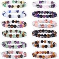 6/8mm Natural Crystal Tiger Eye Amethyst Quartzs Stone Beads Bracelet Wealth Luck Energy Bangle Polished Elastic Trendy Jewelry