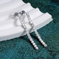 IOGOU 2.5mm 1.80cttw Moissanite Dangle Stud Earrings Trend 2024 Original And Pure 925 Sterling Silver Long Chandelier Earrings