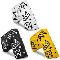 Golf push rod cover with cheese crown design, PU material push rod head cover accessory, stylish and durable