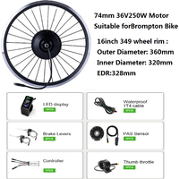 AliExpress NONE DIY Brompton E-Bike Conversion Kits E Bike motor Kits 74MM Battery,Bike to Electric Bike Upgrade Kit 250W 16 inch wheel