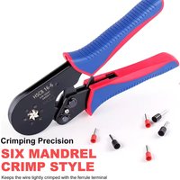 Ferrule Crimping Tool,Wire Ferrule Crimper Plier,Crimpers (HSC8 16-6A) for Wire Ferrules Connectors