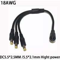 DC5.5*2.5MM 5.5*2.1MM Power Cord 18AWG Splitter Cable Pure copper Y Splitter For CCTV Cameras DVR, LED Light Strip 10A