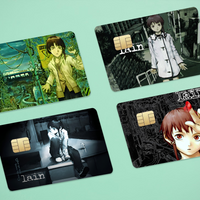 Serial Experiments Lain Anime Anime Spend Or Save Funny Shell On Off Ultra Thin No Fade Sticker Skin Cover For Debit Credit Card