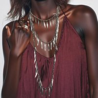 Personality Beaded Splicing Alloy Feather Leaves Charm Necklace for Women Holiday Party Jewelry Neck Accessories