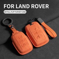 Suede Car Key Case Cover For Land Rover Range Rover Sport Evoque Velar Discovery 5 Sport Car Key Protective Shell Accessories