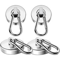 Magnetic Hooks Strong Heavy Duty Neodymium Hooks With Swivel Carabiner Hook For Refrigerator 1pcs Magnetic Materials