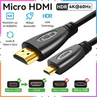 Micro HDMI To HDMI Cable Adapter Male To Male Converter Full HD 1080P 3D 4K HDMI Cable for Camera PC Tablet