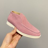High Tube Loafers Casual All Real Leather Walking Damenschuhe Ankle Boot Rindsleder Wildleder