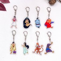 1/10Pcs Disney Aladin And The Magic Lamp Cute Keychain Accessories Acrylic Charms Pendant For Bag Key Holder Backpack Decoration