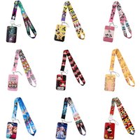Cartoons Disney Mickey Mouse Minnie Cute Kids Key lanyard Keychain Office ID Card Pass Mobile Phone Key Badge Holder