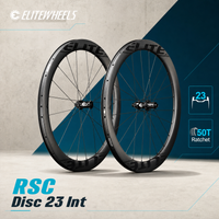 AliExpress ELITEWHEELS RSC Carbon Disc Brake Wheelset 700C Clincher Tubeless Road Gravel Bike Carbon Wheels 38/50/60mm 50T Ratchet