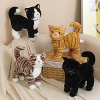 25cm Simulation Cat Funny Turn Round Head Special Animal Cat Plush Home Decro Birthday Gifts