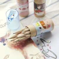 12pcs/set The Cute Mini 12 Color Pencils Painting Pens Painted Colored Pencils Drawing Pens