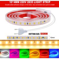 220V 2835 LED Strip Light EU Power Kit 120LED/m AC 220 V Volt High Brightness Lighting Flexible Led Tape Diode Lamp Waterproof