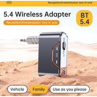 Bluetooth 5.4 Audio Receiver Transmitter For Car TV Speakers PC 3.5 AUX With Mic Stereo Music Wireless Audio Adapter Car Kit