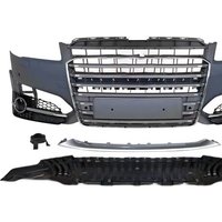 Front Bumper Body Kit for Audi A8 S8 2015-2018, S8 Style with Black Grille, Sport Upgrade Front Bumper Cover, Auto Body Kits