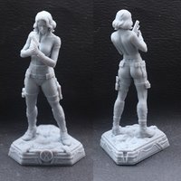 1/24 75mm Resin Model Kits Female Soldier warrior Figurine Unpainted No Color RW-1021