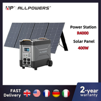 ALLPOWERS Solar Generator R4000 with 400W Solar Panel, 4 X 4000W (6000W Surge) AC Outlets, 3600Wh Portable Power Station