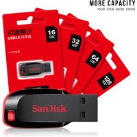Sandisk Pen Drive USB Flash Drives CZ50 Pendrive 32GB 64GB 128GB 16GB CLE USB 2.0 Flash Disk Mini Key Memory Stick