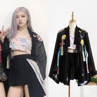 Kpop Korean Singer Jazz Dance Clothes Nightclub Loose Embroidery Cardigan Shirt Fashion Coat Stage Clothing Festival Rave Outfit