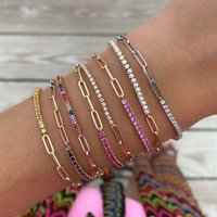 Bracelets de tennis colorés exquis pour femmes et filles, contour contre-indiqué, esthétique des années 2000, tendance de créateur, bijoux fantaisie, EquiBracelets, Y2k