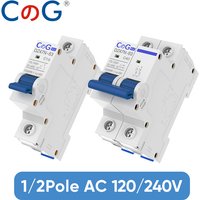 CG DZ47N 1P/2P 6A 10A 16A 20A 25A 32A 40A 50A 63A Circuit Breaker 120/240V MCB Din Rail Mount AC Disconnect Switch