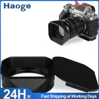 Haoge Metal Square Lens Hood for Fujifilm Fujinon XF 18-55mm F2.8-4.0 R LM OIS & XF 14mm F2.8 R lens with a Hood Cap