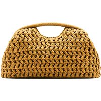 Seaside vacation style grass woven bag, spring and summer new style, European and American high-end feeling, hand-held gold clip