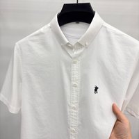 Designer brand short sleeve shirt 100%cotton men's summer high-end pony embroidery fashion golf business casual comfortable top