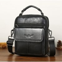 Men One Shoulder Messenger Crossbody Bag Genuine Leather Fashion Retro Purse Real Cowhide Male Small Tote Handbag Bag