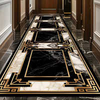 Fashionable A Marble Crack Pattern Carpets for Hallway Runner Rug Welcome Rug, Golden Printed Long Rug for Coffee Shop