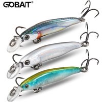 GOBAIT Sinking Minnow 1.5g 4cm Przynęty Twarde 3D Oczy Wobler z Kotwiczkami Pudełko na Przynęty Przynęta Wędkarska na Okonia Pstrąga 5/10 Szt. Jerkbait