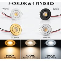 4~1PCS 12V Mini Spotlight COB LED Downlights Ceiling Light Adjustable Drive Free Down Lights Showcase Cabinet Recessed Lighting