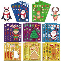 8PCS Creative Christmas Face Changing Series Stickers, Account Materials, Skateboarding Notebook Gooka Stickers