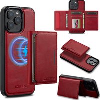 2 In 1 Detachable Magnetic Leather Case For iPhone 16 17 Air 15 14 13 12 11 Pro XS Max XR 17E 16E 8 Plus SE Pocket Phone Cover
