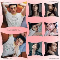 Singer H-HyunjinS Pillow Case Plush Fabric Soft Pillowcase Double Sided Print Sofa Cushion Cover Throw