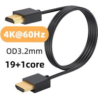 Ultra Thin Cable OD3.2mm Slim Portable 4K@60Hz 18Gbps High Speed HD Video Cord for Laptop PC PS4 PS5 Xbox Monitor Projector HDTV