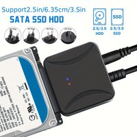 SATA To USB 3.0 Cable SATA III Hard Drive Adapter Up To 6 Gbps for 2.5 3.5 Inch HDD SSD Hard Drive Disk with 12V/2A Power SATA