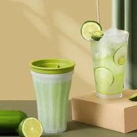 Simple Creative Smoothie Cup Pinch Cup Homemade Crushed Ice Slush Squeeze Cups Diy Cold Beverage Quick-Frozen Shakes Cup