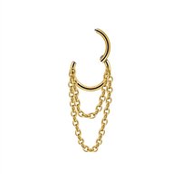 1PC Stainless Steel Double Row Chain Ear Conch Earring 16g Simple Round Segment Nose Septum Lip Click Ear Daith Cartilage Helix