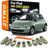 ZITWO 7Pcs LED Interior Dome Reading Map Light Bulb Kit For Fiat 500 2007- 2014 2015 2016 2017 2018 2019 2020 2021 2022 2023
