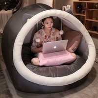 Lazy Sofa Giant Puffs Sofas Room Comfort Bean Bag Sofas Bedroom Fluffy Cute Beanbag Sofa Modern Pouf Seat with Padding HQ394