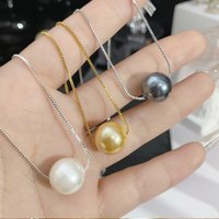 HUGE New Stunning AAAA+++ 12-13mm Tahitian black S925 Sterling Silver Pearl Pendant Necklace Fashion Style 9-10mm Round Beads