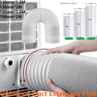 130/150mm Duct Extension Pipe Telescopic Flexible Mobile 1.5M/2M Air Conditioner Exhaust Hose Accessories Retractable Vent Hose