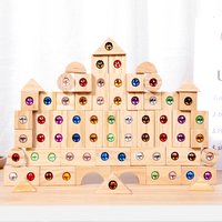 Gemstone Building Blocks Wooden Assembly Toy Early Education Kindergarten Children's Playtime Intelligence Development Puzzle