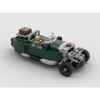 Retro 3 Wheel Roadster Car Building Kit 230 Parts Vintage Open Cockpit Vehicle DIY Bricks Puzzle Toy Adult Collectible Ornament